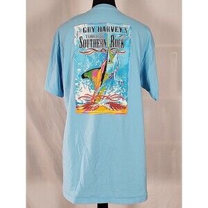 Guy Harvey Tribute to Southern Rock t-shirt Men Size Large Blue Outdoor Fish